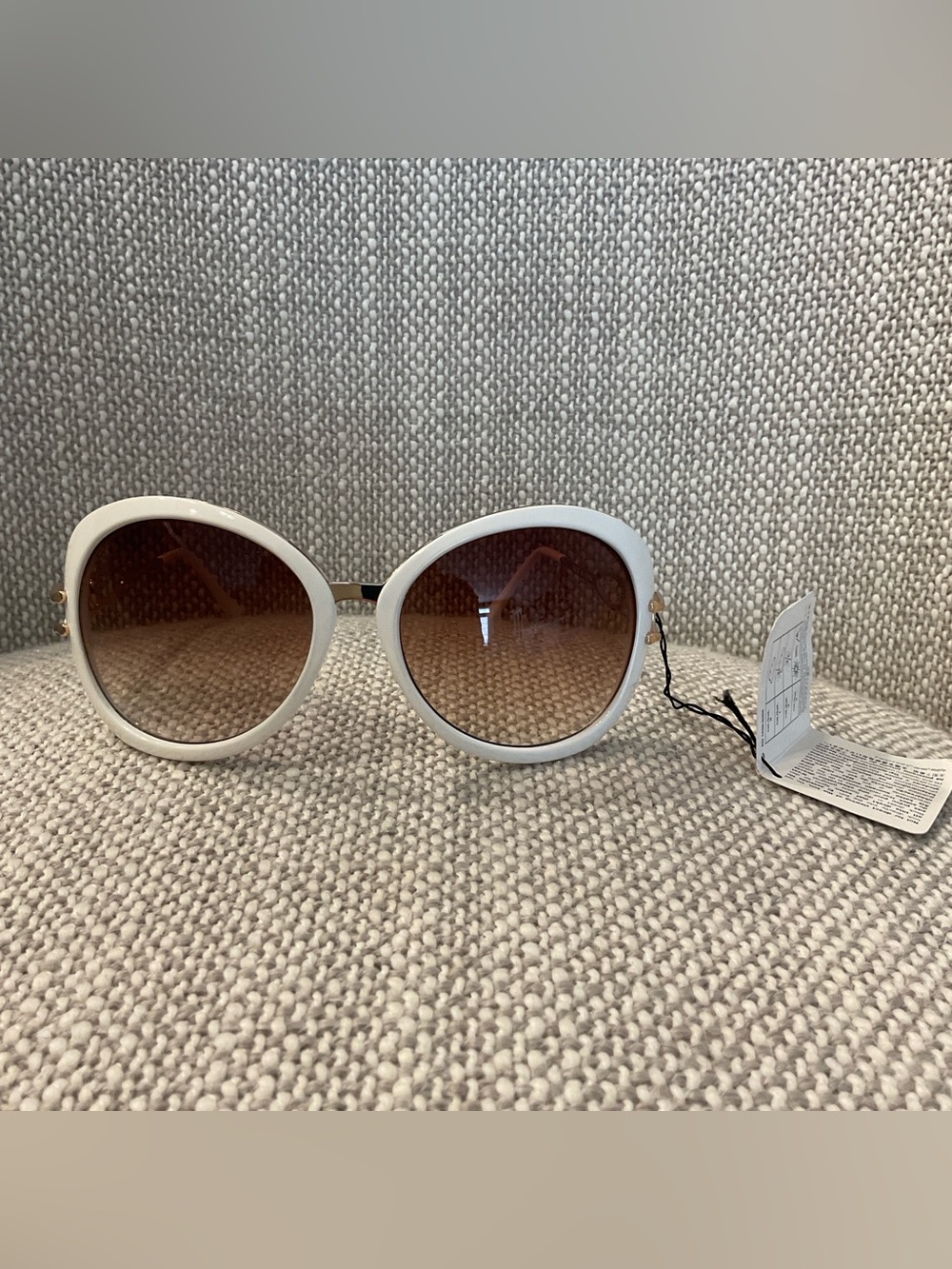 H&M White & Gold Oversized Sunglasses